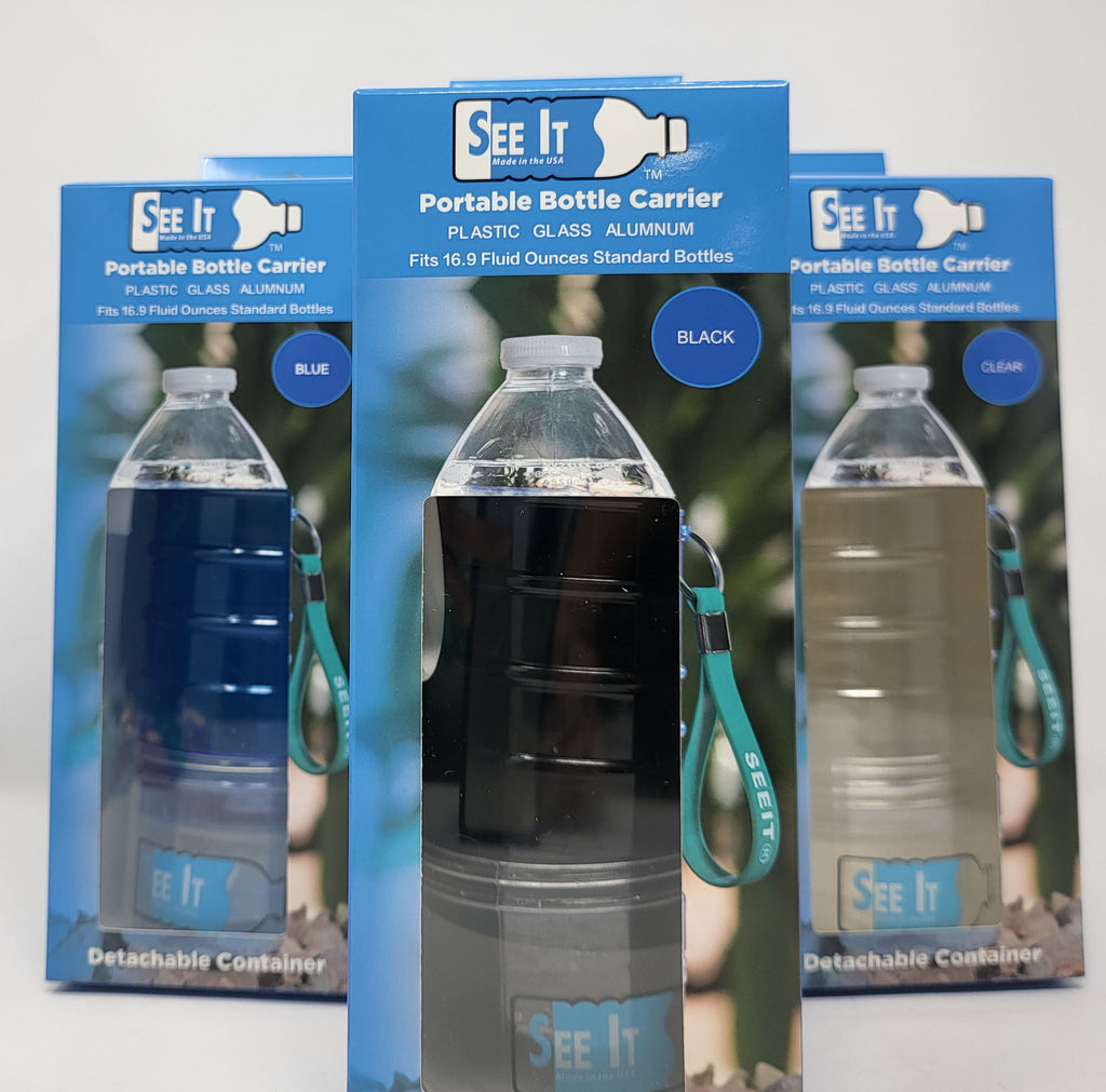 SEEIT® Blue Water Bottles Single Bottle Portable Carrier - Fits 16.9 Fl oz Standard Bottles